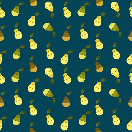 Fruity abstract  seamless pattern with pears on the background. Vector illustration. Perfect for wallpapers, pattern fills, web page backgrounds, surface textures, textile.のイラスト素材