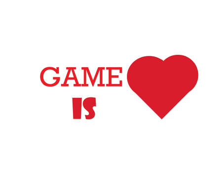 GAME is love line in white background
