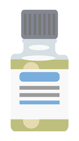 Minimalistic vector drawing of oil thinner bottle in flat style. Art tool illustration. painting supplies.のイラスト素材