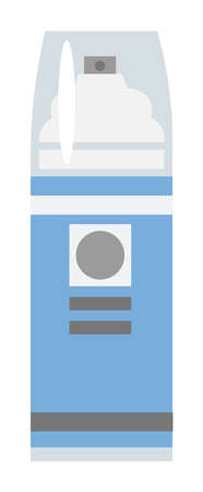Minimalistic vector drawing of a blue spray paint can in flat style. Art tool illustration. painting supplies.のイラスト素材