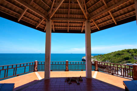 The beautiful point view in front of the beautiful sea at Sichang island, Thailandの写真素材