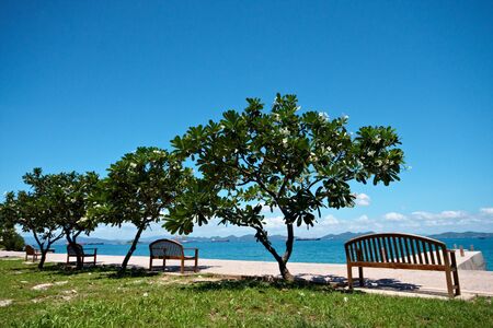 The beautiful point view in front of the beautiful sea at Sichang island, Thailand