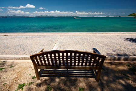 The beautiful point view in front of the beautiful sea at Sichang island, Thailandの写真素材