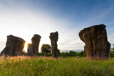 The beautiful Stone mountain where located on mountain at Chaiyaphum , Thailandの写真素材