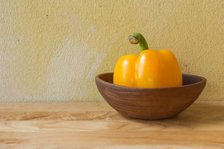 Vintage still life with bell pepper and grunge backgroundの写真素材