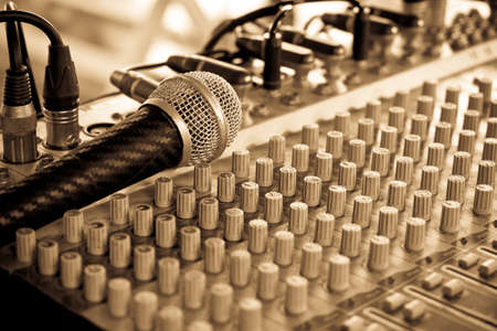 Set of control sound for outdoor music,Retro styleの写真素材