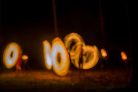Abstract beautiful fire show in Kood island,Thailandの写真素材
