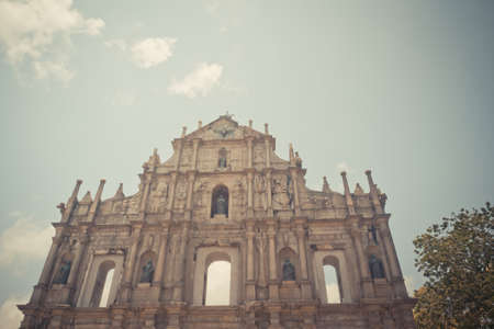 Saint Paul church,A famous landmark in Macau,Retro style