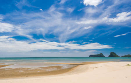View from famous beach in Gulf of Thailandの写真素材