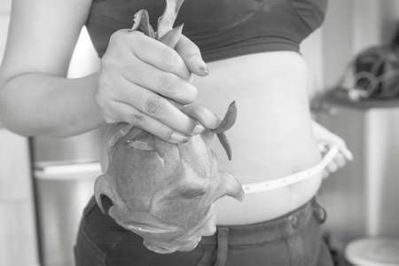 Fresh fruit is good for woman to lose weightの写真素材