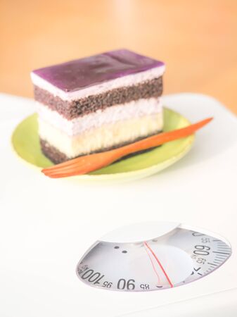 Cake is not good for people to lose weightの写真素材