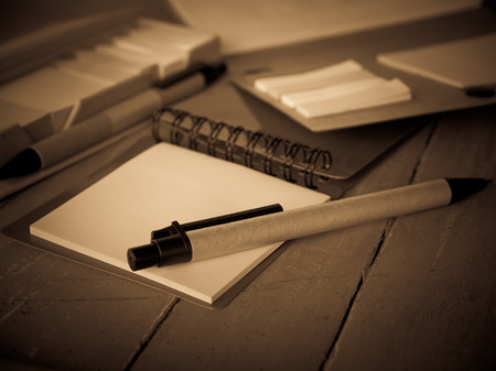 Reminder paper for business worker,Vintage styleの写真素材