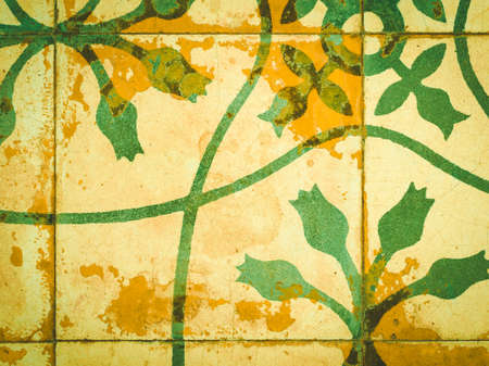 Pattern and texture of old vintage tileの写真素材
