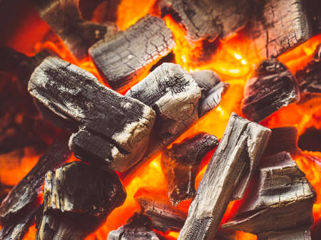 Fire from firewood provides heat and energy