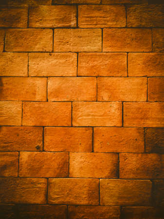 Pattern and texture of old vintage bricks wallの写真素材