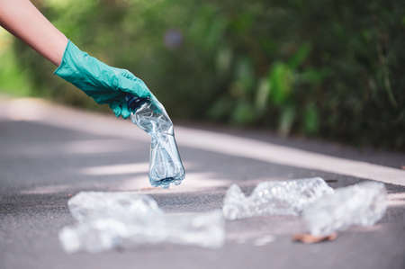 Plastic water bottles that have been drained and left in public areas Collected to be sorted for...