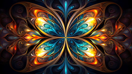 Macro closeup of fractal flower, digital artwork for creative graphic designの素材
