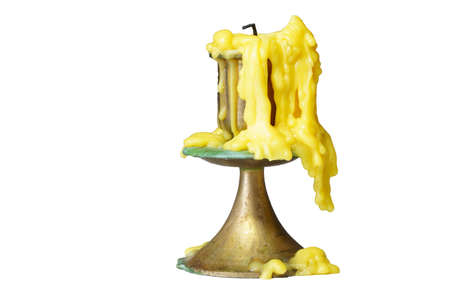 candle drippings are isolated on a white background.の写真素材