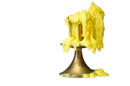 candle drippings are isolated on a white background.の写真素材