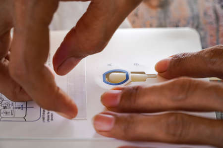 Atk test for covid at home,Antigen rapid test kit of Covid-19 for selftest at home.の写真素材