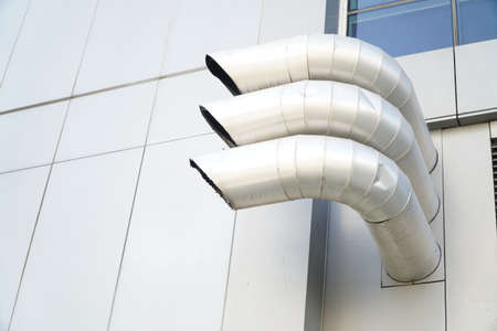 Air vent ducts of air conditioning and ventilation system on the wall,outdoor ventilation ductsの写真素材
