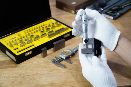Vernier caliper and scale. Measuring tool and equipment,Gauge Blocks Precision Metricの写真素材