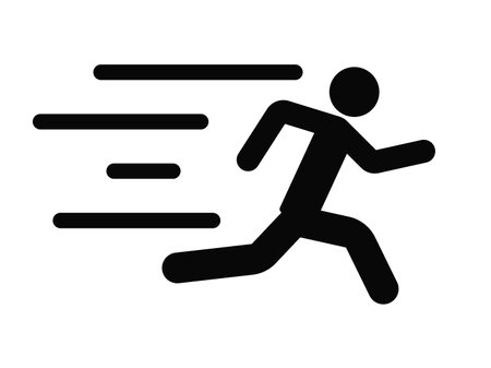 Fast work icon, work icon vector on white background,Businessman working,People fast run iconの写真素材