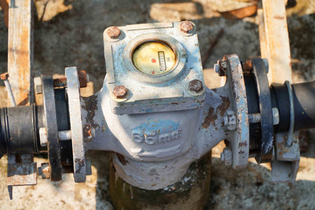 Close-up of a water meter used to measure water supply.