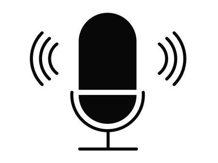 Microphone vector icon.Microphone icon. Vector illustration of a microphone on a white background.の写真素材