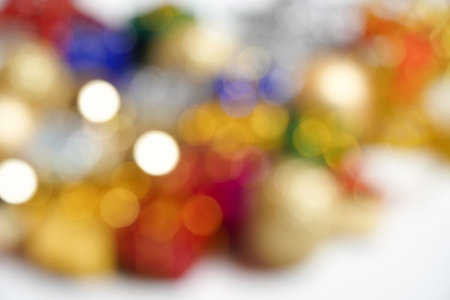 Abstract background of christmas decoration with bokeh defocused lights,Christmas decorations with...