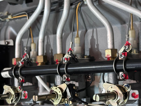 Gas stove with three burners,Safety concepts for using gas stovesの写真素材