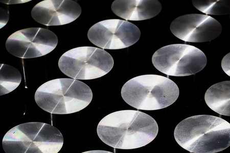 many types of metal details industrial design background,shiny steel parts background.