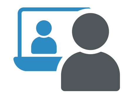 Video Conference Icon. Flat Color Ladder Design. Vector Illustration.の写真素材