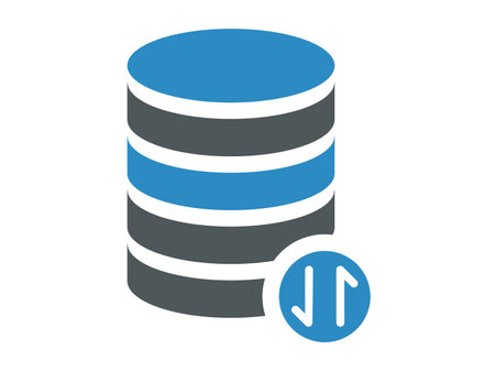 database vector glyph color icon,download serverの写真素材