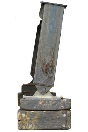 Hydraulic supports for the crane legs.Crane outrigger pad. Stability and safety of wheeled vehicles during lifting operationsの写真素材