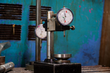 Dial indicator gauge Dial,Precise mechanical tool at measuringの写真素材