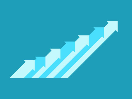 Growing graph icon. Flat illustration of growing graph vector icon for webの写真素材