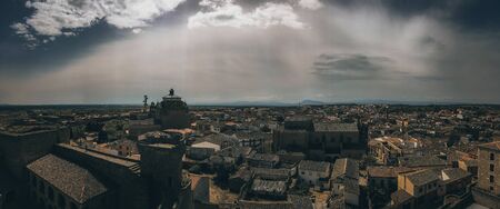 Amazing views of the city of Ooropesa, Toledo from its famous castle. Ancient buildings with stone...