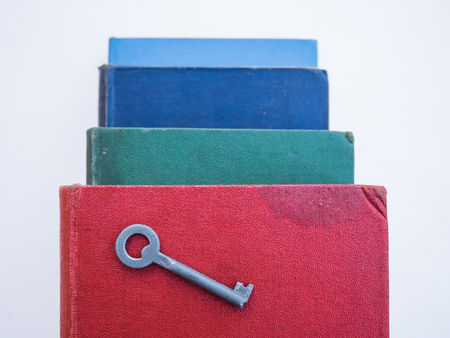 Key to success with old bookの写真素材