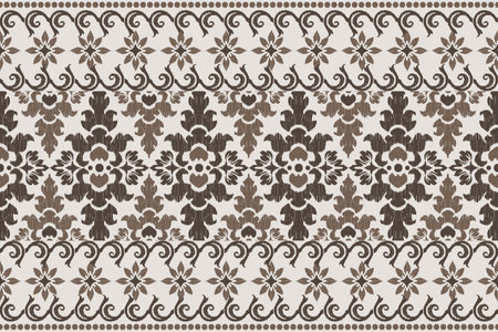 Seamless damask wallpaper pattern. Vintage vector background in Victorian styleのイラスト素材