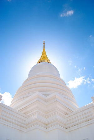 white pagoda at the Thai temple,Thailandの写真素材