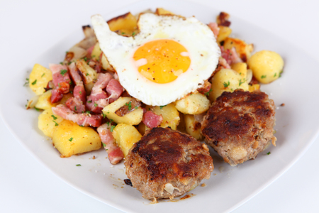 Meatballs with potatoesの写真素材