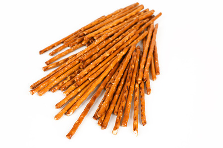 A few salt sticks with white backgroundの写真素材