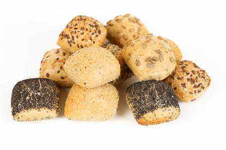 different mini rolls with white backgroundの写真素材