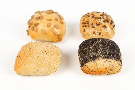 different mini rolls with white backgroundの写真素材