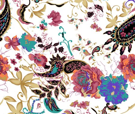 seamless pattern with flower and backgroundの写真素材