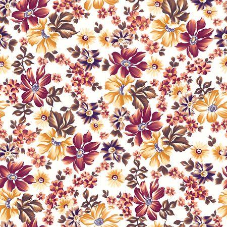 seamless pattern with flower and backgroundの写真素材