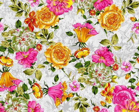 seamless pattern with flower and backgroundの写真素材