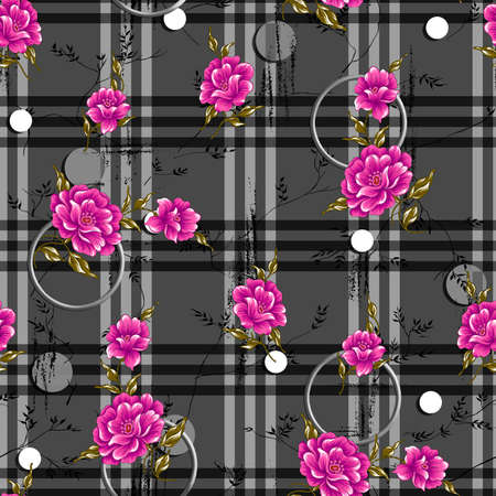 beautiful flower pattern, floral seamless allover design, flower. Textile Design.wallpaper fabric print with background - illustrationの写真素材