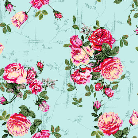 beautiful flower pattern, floral seamless allover design, flower. geometric Textile Design with background - illustrationの写真素材